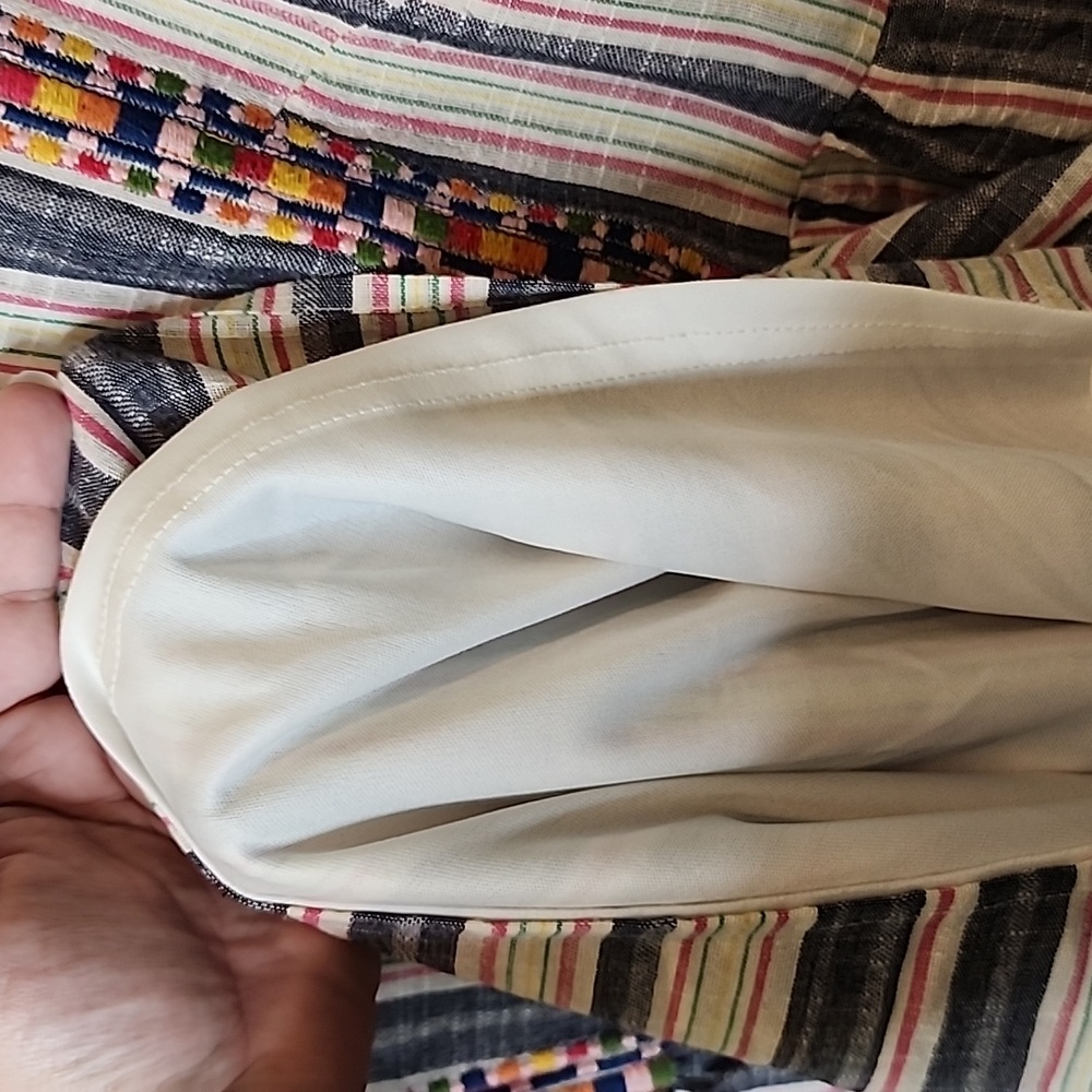 Savanna Jane Embroidered Babydoll Cami Striped Mini Dress, Size Small - Picture 7 of 9